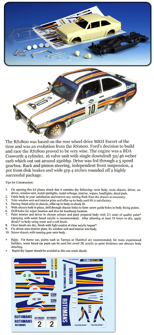World Classics Escort MK II RS 1800 Rothmans,  kit